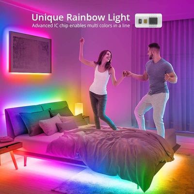 32.8ft RGB 스마트 LED 라이트 스트립 음악 동기화 색상 변경 LED 스트립 조명 7.2W/M